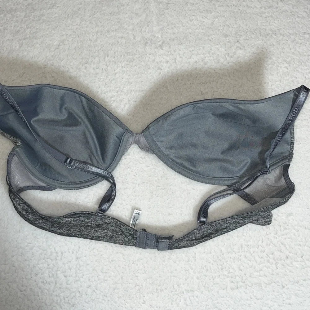 Izod Gray  Cotton T-shirt Knit  Padded‎ Bra 38C